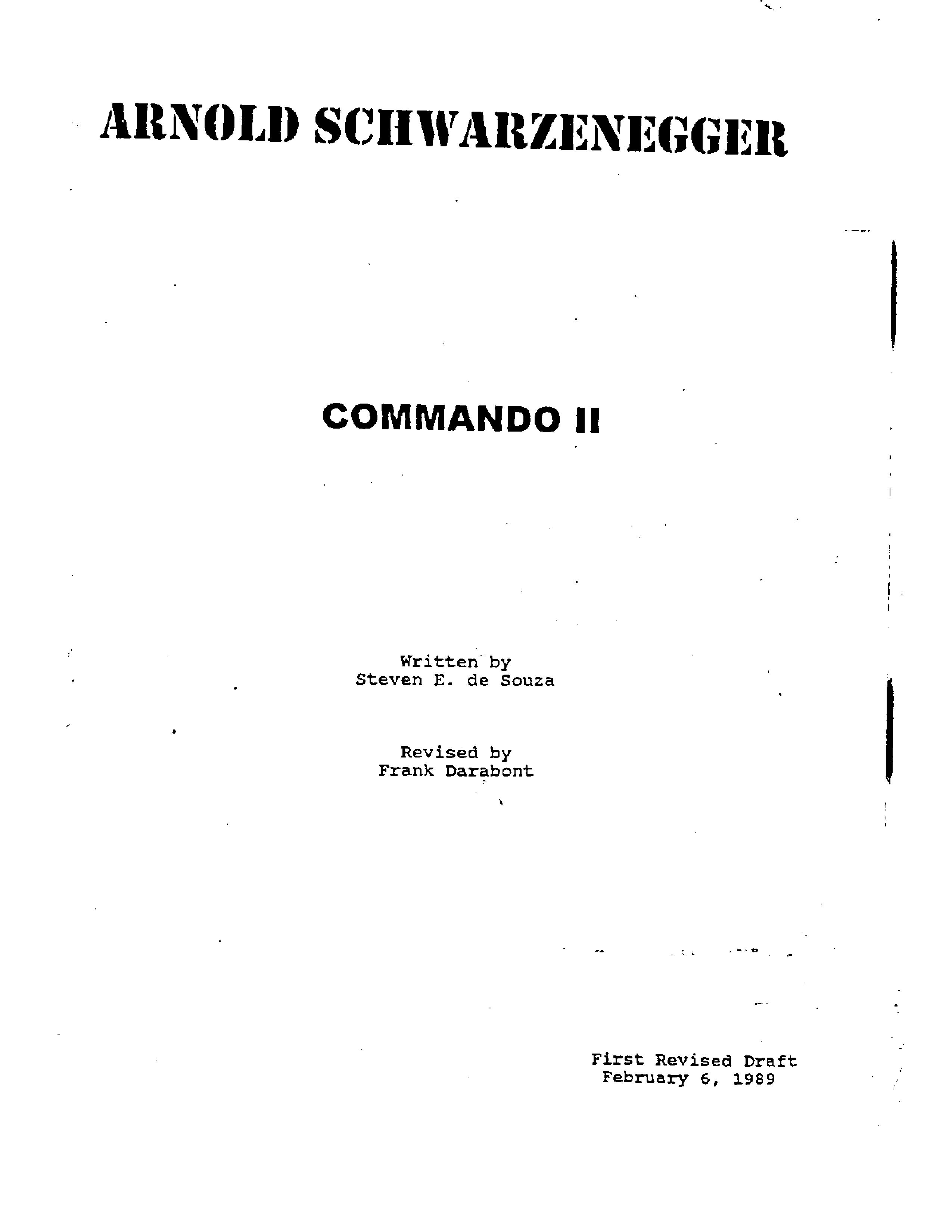 Commando II screenplay
